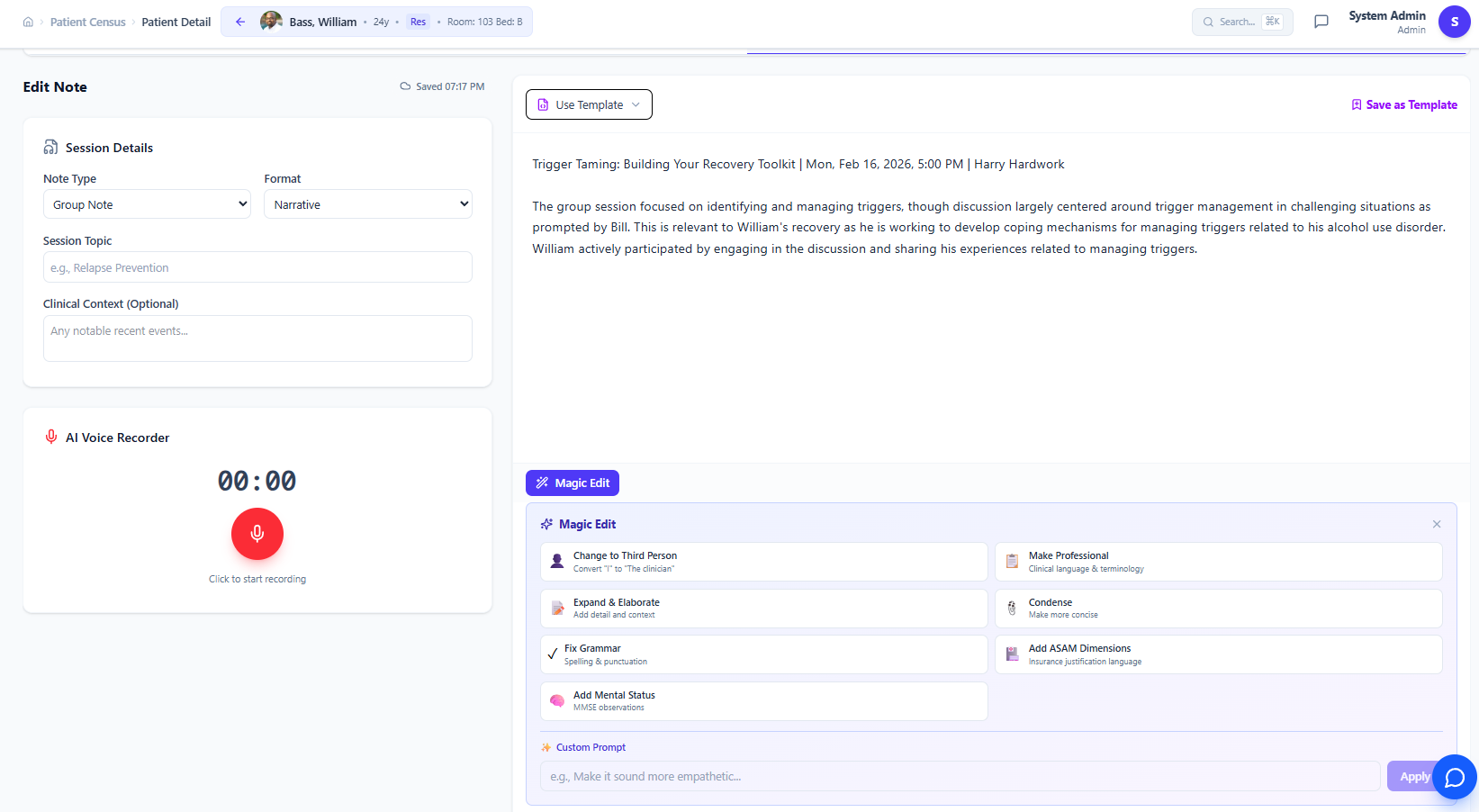 Clinical Notes Editor